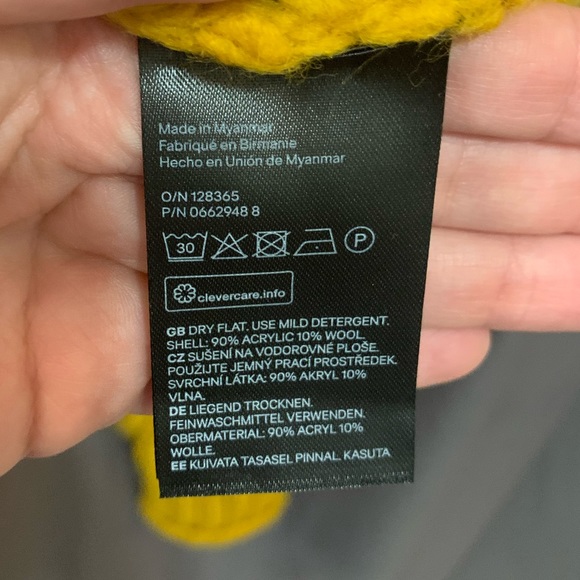 NWOT chunky knit H&M sweater size L yellow mustard marigold color - Picture 6 of 6